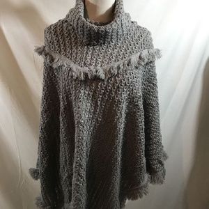Melrose and Market gray turtleneck poncho - womens